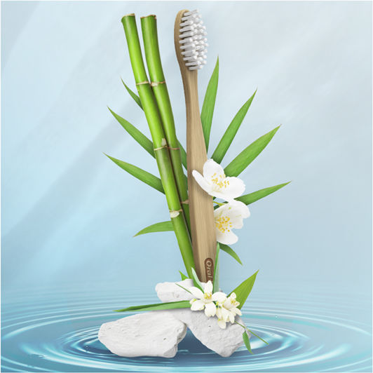 Oral-B Bamboo Zahnbürste Normal Beige-White