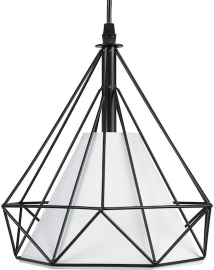 GloboStar Eiffel Κρεμαστό Φωτιστικό Μαύρο Ράγα με Ντουί E27 68x25x130εκ.