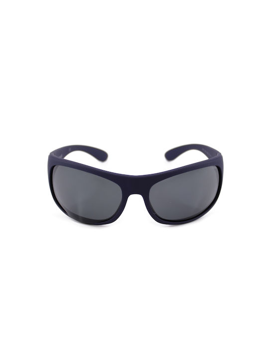 Polaroid Men's Sunglasses with Blue Acetate Frame and Black Polarized Lenses P07886 SZA/Y2