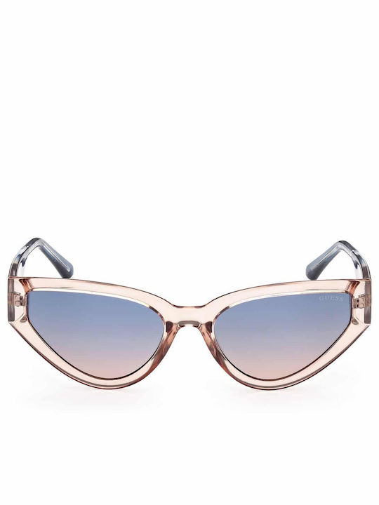 Guess Women's Sunglasses with Pink Plastic Frame and Blue Gradient Lens GU7819 57W