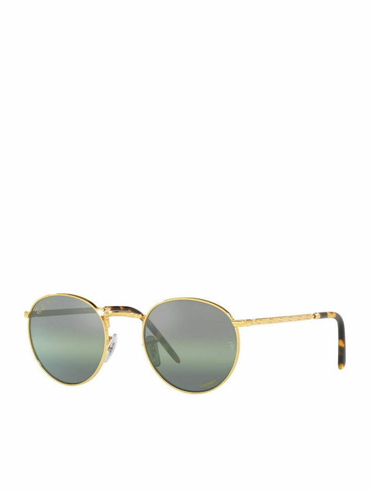 Ray Ban Унисекс Слънчеви Очила с Златен Метален Рамка и Зелени Преливащи Поляризирани Стъкла