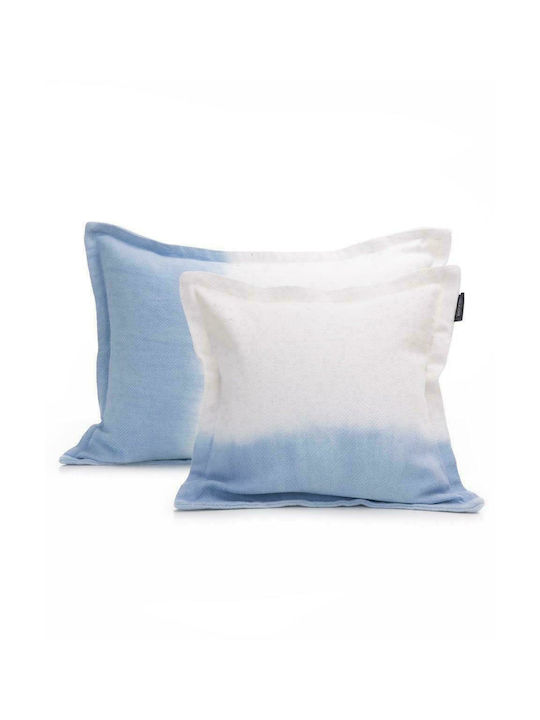 Pennie Decorative Pillow Case Pluton from 100% Cotton Ecru / Blue 60x60cm.