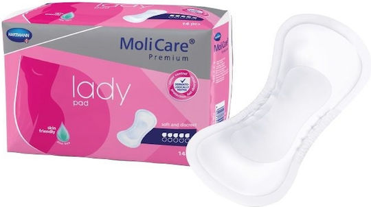 Hartmann Molicare Premium Lady Pad Γυναικείες Σερβιέτες Ακράτειας Κανονικής Ροής 5 Σταγόνες 14τμχ