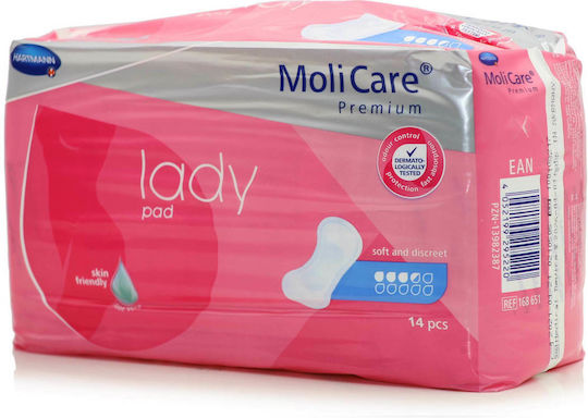Hartmann Molicare Premium Lady Pad Women's Incontinence Pad Normal Flow 3.5 Drops 14pcs