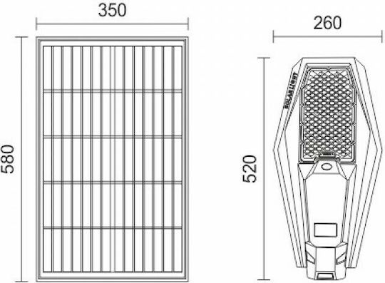 Spot Light Ηλιακό Φωτιστικό Δρόμου 200W 12000lm με Ψυχρό Λευκό Φως 6000K IP65