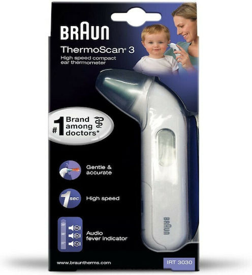 Braun Thermoscan 3 Termometru Infraroșu pentru Ureche Potrivit pentru Bebeluși