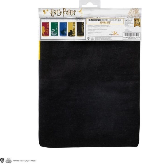 Cinereplicas Harry Potter Hogwarts Prosop De Plajă Din Bumbac Negru 70x140cm