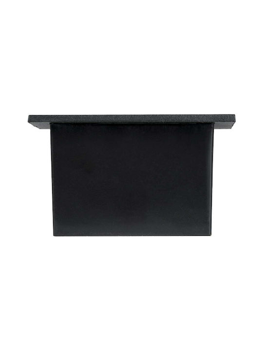 GloboStar Step-Mina Platz Metallisch Einbau Spot mit integriertem LED und Warmweißes Licht Schwarz 8.3x8.3cm. 1Stück