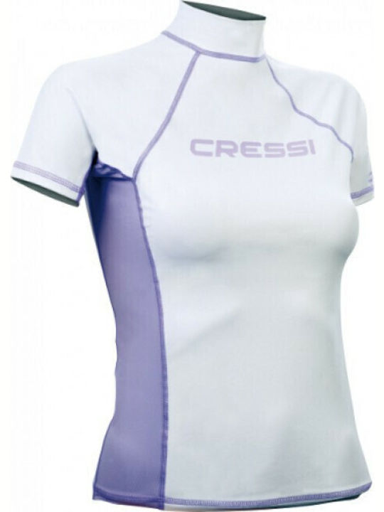 CressiSub Tricou De Protecție Solară Mâneci Scurte Pentru Femei Alb UPF 50