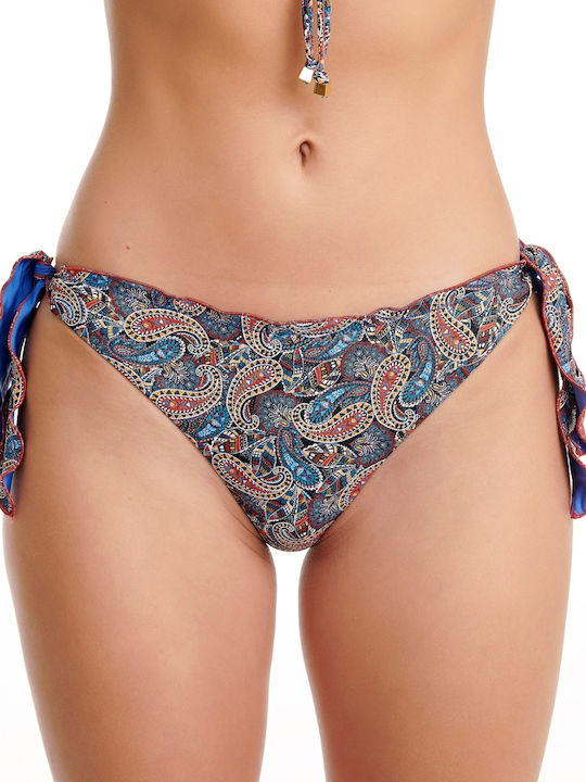 Bikini-Set Push-Up Blumen Blau