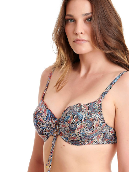 Set Bikini Floral Albastru