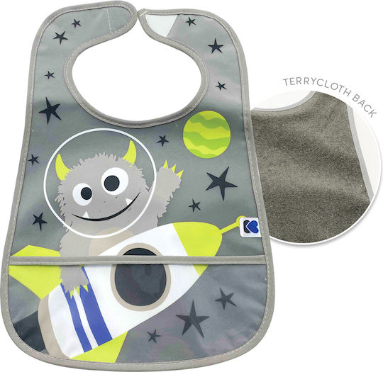 Kikka Boo Alien Cosmos Rocket Waterproof Bib Plastic with Hoop & Loop Fastener & Pocket Multicolored 3pcs