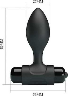 Pretty Love Vibra Butt Plug Dop Anal cu vibrație Black 8.5cm BI-040077