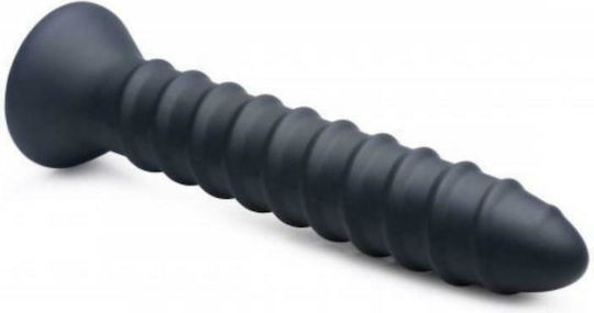 Master Series Power Screw 10x Sprial Silicone Vibrator Πρωκτικός Δονητής Μαύρος 20cm