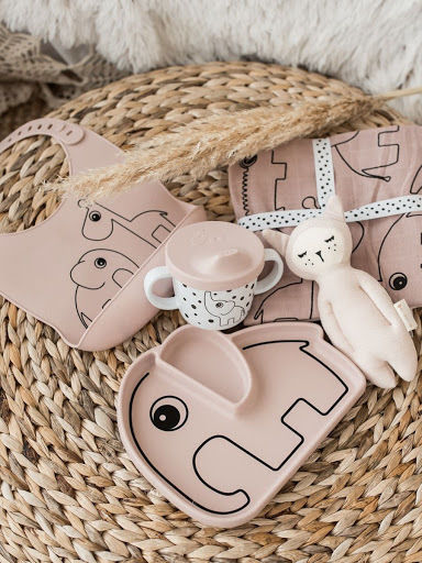 Done by Deer Friends Waterproof Bib Silicone with Button & Pocket Powder