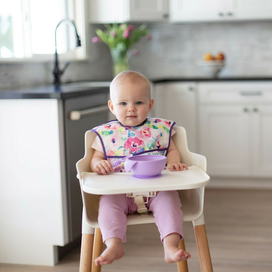 Bumkins Watercolor Waterproof Bib Plastic with Hoop & Loop Fastener & Pocket Multicolored for 6 m+