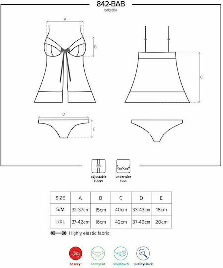 Obsessive Firella Set Sexy Babydoll Black