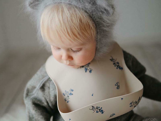 Mushie Retro Cars Waterproof Bib Silicone with Button & Pocket Gray