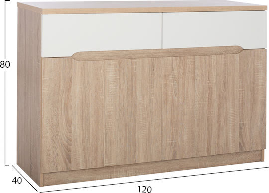 Μπουφές Jolene Ξύλινος με Συρτάρια Sonama 120x40x80cm