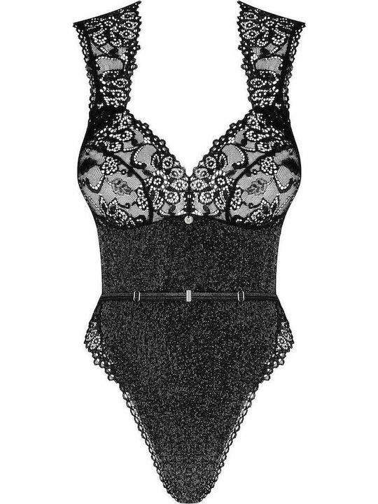 Obsessive Elisetta Teddy Секси Боди Черен