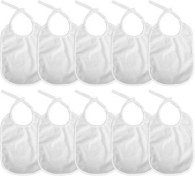 Lorelli Double-Faced Waterproof Bib Fabric with Lace Band White 10pcs