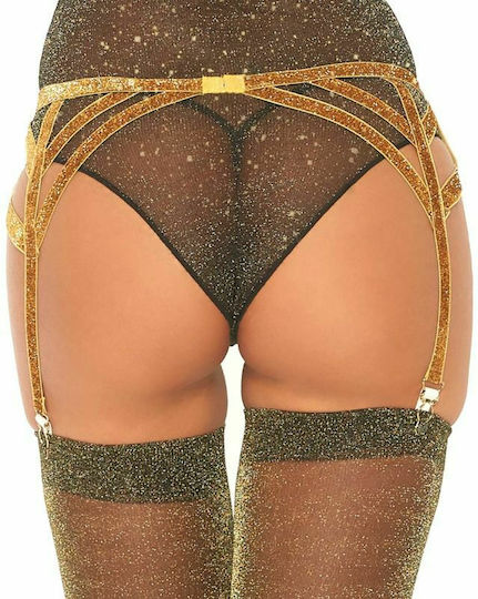 Leg Avenue Lurex Elastic Garter Belt Ζαρτιέρες Χρυσές
