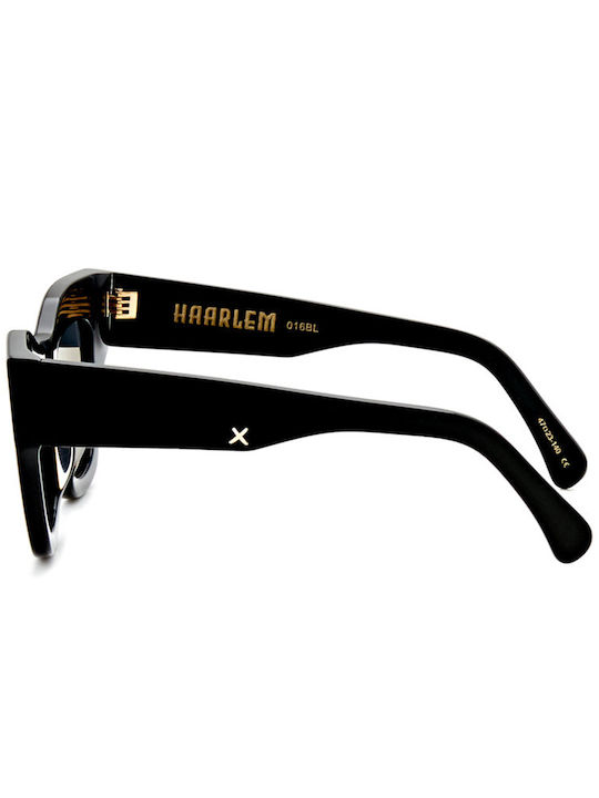 Oscar & Frank Haarlem Damen Sonnenbrille mit Schwarz Kunststoff Gestell und Schwarz Linse 016MB