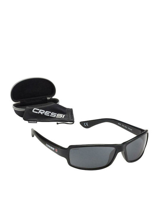 CressiSub Ninja Men's Sunglasses with Black Plastic Frame and Black Lens DB100002