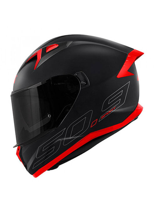 Givi H50.9 Black/Silver/Red Solid Motorcycle Helmet Full Face with Pinlock and Sunvisor