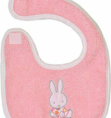 Miffy Σχ. Des.56 Bib from 100% Cotton with Hoop & Loop Fastener Pink