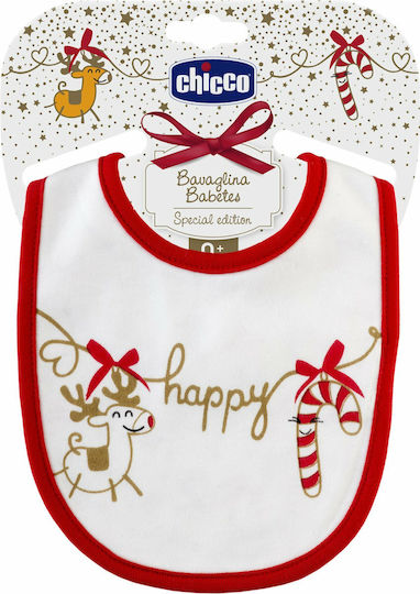 Chicco Σαλιάρα Υφασμάτινη με Αυτοκόλλητο Happy Xmas Special Editon