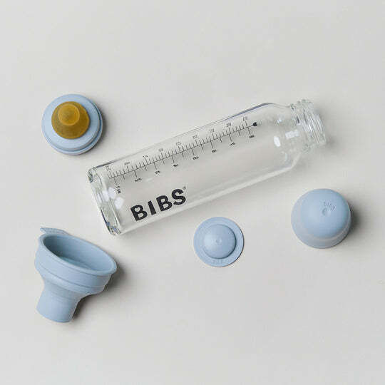 Bibs Γυάλινο Μπιμπερό με Θηλή Σιλικόνης για 0+ μηνών Λευκό Ivory 225ml