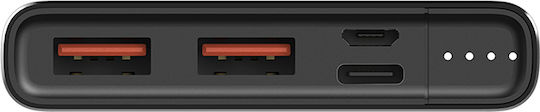 Silicon Power QP60 Power Bank 10000mAh 18W με 2 Θύρες USB-A και Θύρα USB-C Power Delivery / Quick Charge 3.0 Μαύρο
