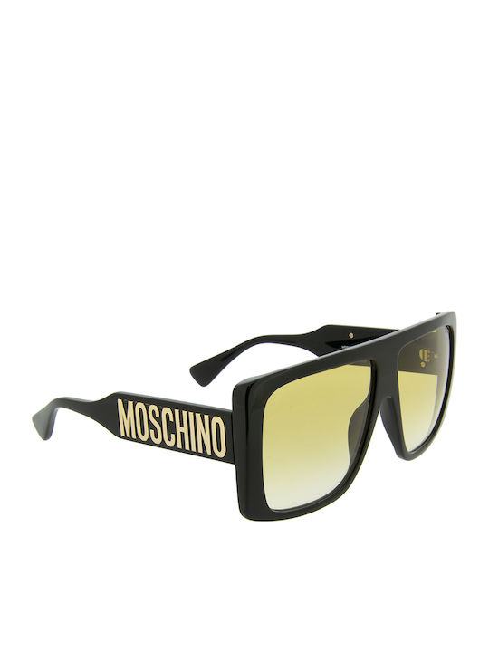 Moschino Unisex Sunglasses with Black Plastic Frame and Yellow Gradient Lens MOS119/S 807/06