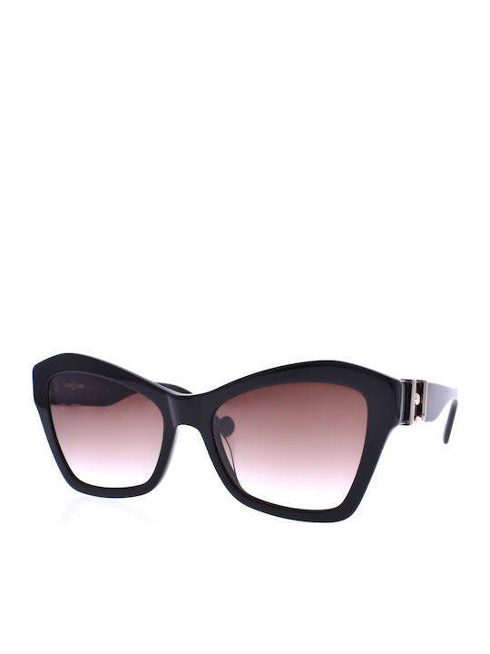 Liu Jo Women's Sunglasses with Black Plastic Frame and Brown Gradient Lens