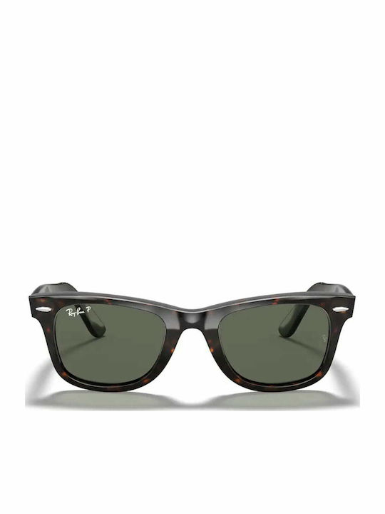 Ray Ban Wayfarer Unisex Ochelari de soare cu Maro Tortoise Cadru și Verde Polarized Lentilă