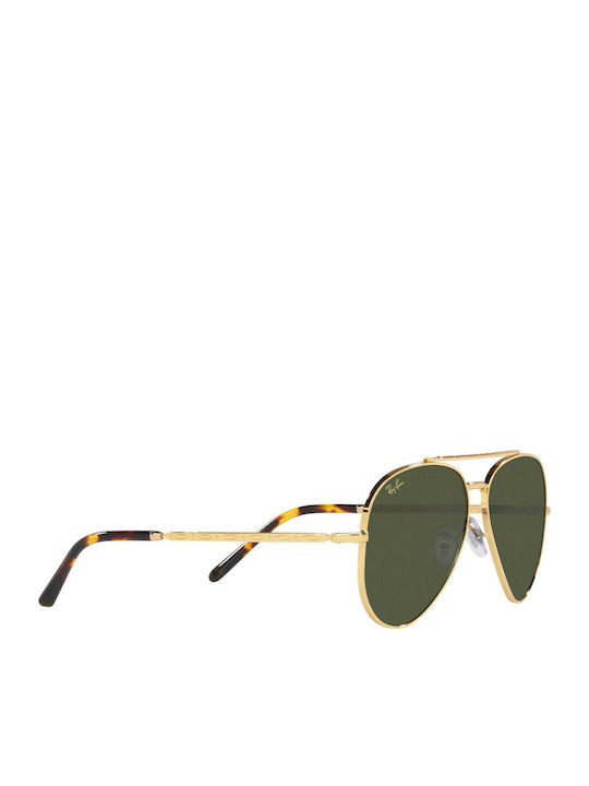 Ray Ban Aviator Unisex Γυαλιά Ηλίου με Χρυσό Μεταλλικό Σκελετό και Πράσινο Φακό RB3625 9196/31