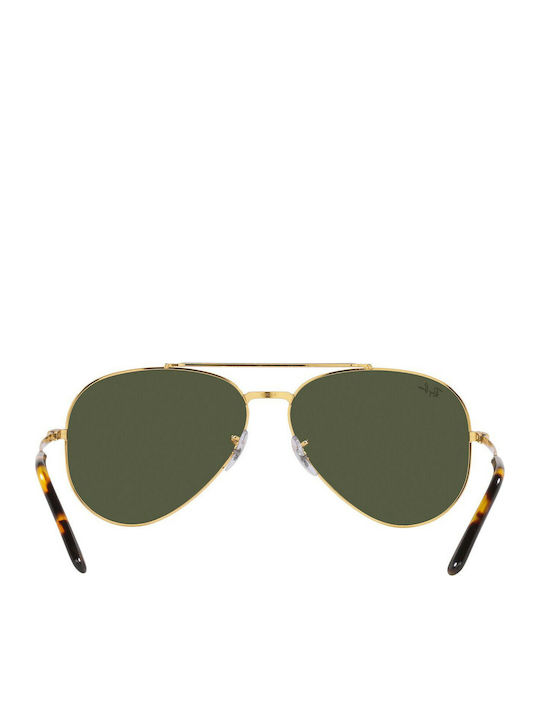 Ray Ban Aviator Unisex Γυαλιά Ηλίου με Χρυσό Μεταλλικό Σκελετό και Πράσινο Φακό RB3625 9196/31
