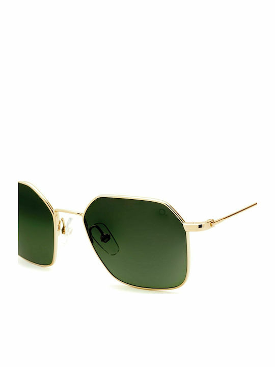 Etnia Barcelona Hudson Unisex Γυαλιά Ηλίου με Χρυσό Μεταλλικό Σκελετό και Πράσινο Ντεγκραντέ Φακό