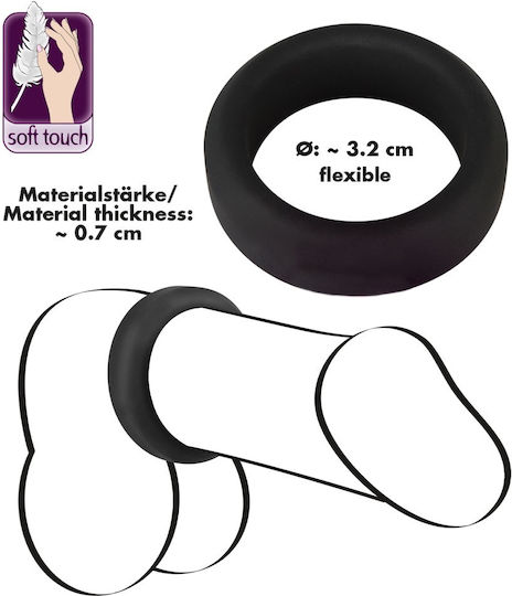 You2Toys Black Velvets Soft Touch Silicone Cock Ring 3.2cm