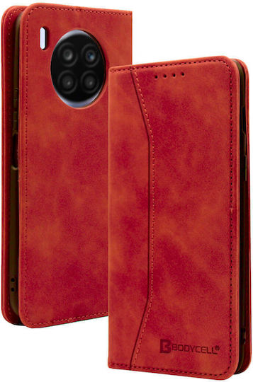 Bodycell PU Leather Brieftasche Synthetisches Leder Rot (Honor 50 Lite)