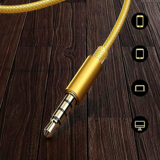 WK YC05 Earbuds Handsfree με Βύσμα 3.5mm Χρυσό