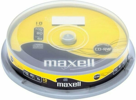 Maxell Wiederbeschreibbare CD-RW 4x 700MB Kuchenbox 10Stück