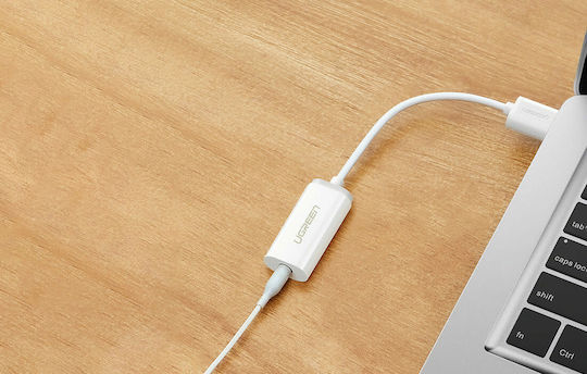 Ugreen US206 Εξωτερική USB Κάρτα Ήχου 2.0 σε Λευκό χρώμα