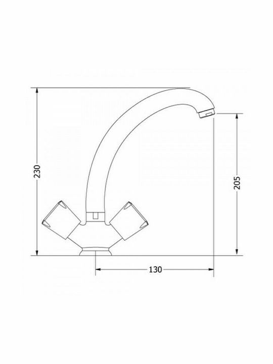 Viospiral Corona Tall Sink Faucet Silver