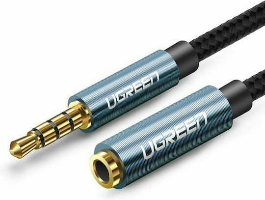 Ugreen TRRS 3.5mm Male to 3.5mm Female Audio Cable Blue 2m with Gold Plated Terminals 40675