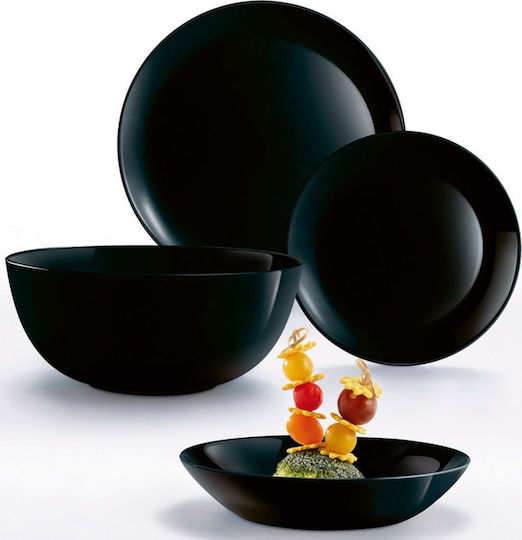 Luminarc Diwali Geschirrset Glas Schwarz 19Stück