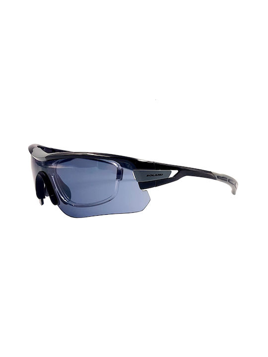 Solano SP60014 Men's Sunglasses with Black Plastic Frame and Blue Lens SP60014D