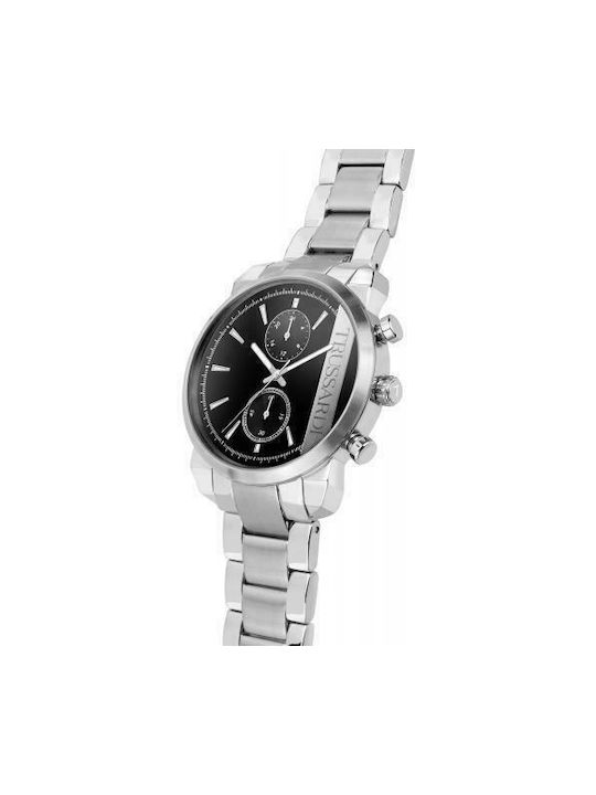 Trussardi T-City Watch Chronograph Battery with Silver Metal Bracelet