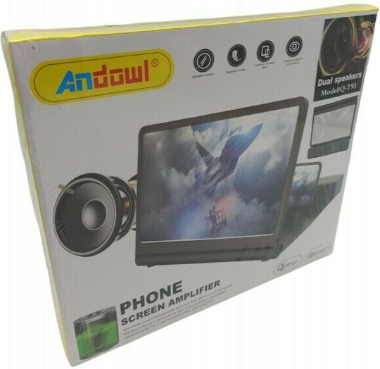 Andowl Phone Screen Magnifier Q-T93 with Bluetooth Speaker in Black color